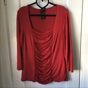 *FREE WITH ANY PURCHASE Red mid sleeve stretchy top size medium